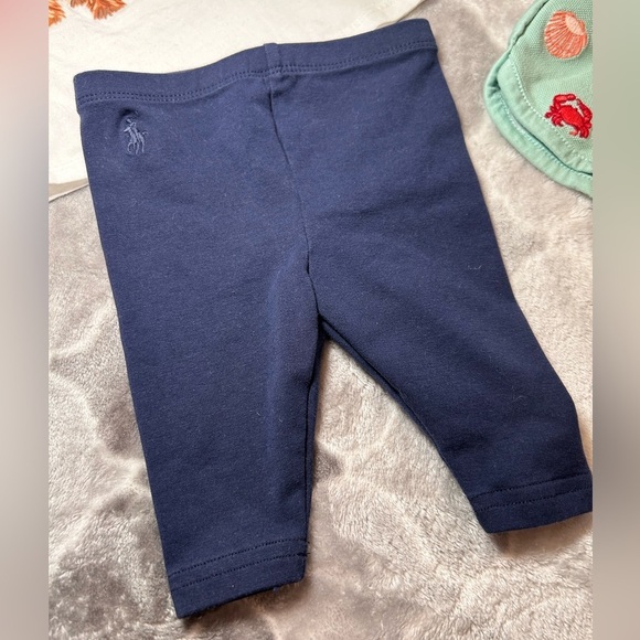 Ralph Lauren Baby Dog Cotton Jersey Tee/ Legging Set & Beach Romper- Size 0-3M - Picture 11 of 12